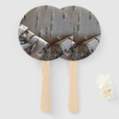 Curly Birch Bark Tree Rustic ハンドファン (正面&裏面)