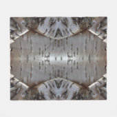 Curly Birch Bark Tree Rustic フリースブランケット (正面(横))