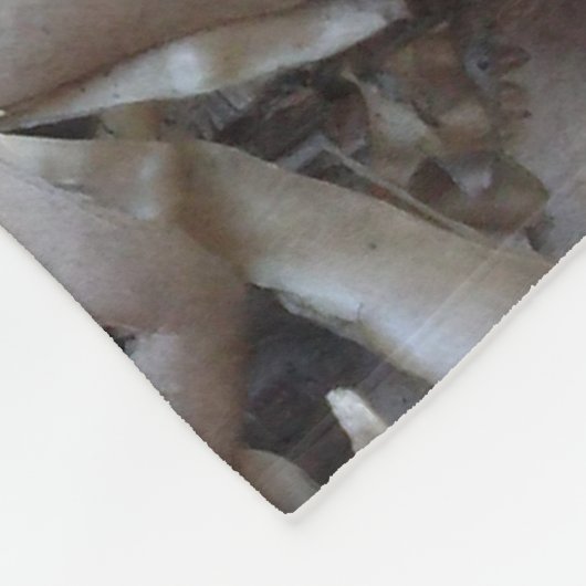 Curly Birch Bark Tree Rustic フリースブランケット (角)