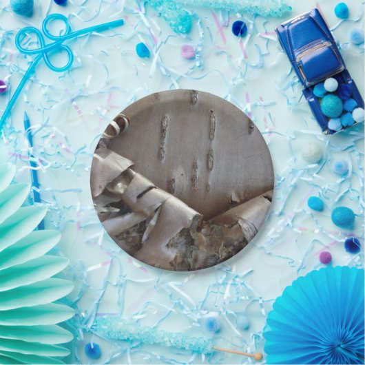 Curly Birch Bark Tree Rustic ペーパープレート (パーティー)