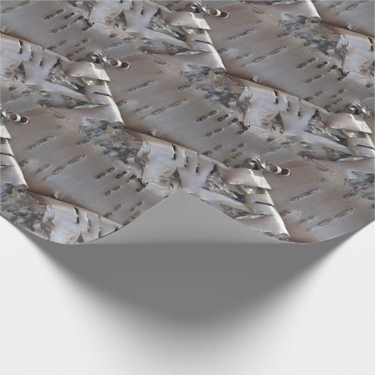 Curly Birch Bark Tree Rustic ラッピングペーパー (角)