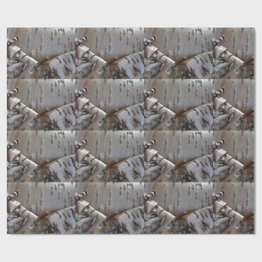 Curly Birch Bark Tree Rustic ラッピングペーパー (フラット)