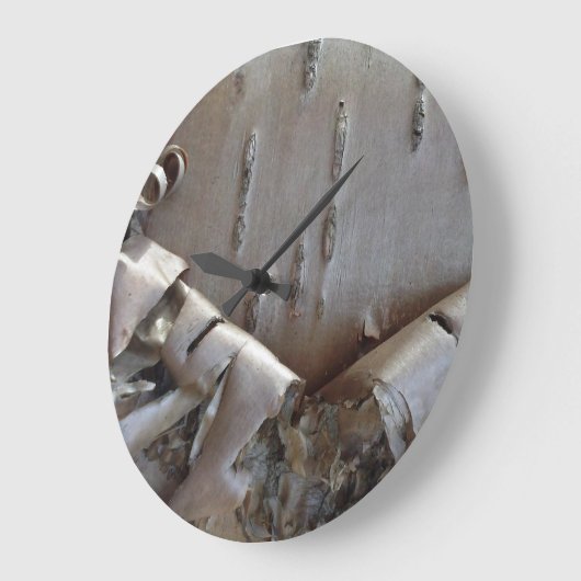 Curly Birch Bark Tree Rustic ラージ壁時計 (傾斜)