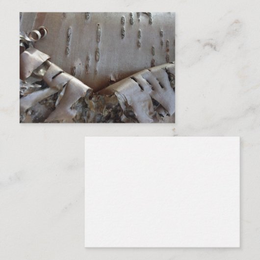 Curly Birch Bark Tree Rustic Flat Note Card ノートカード (正面/裏面)