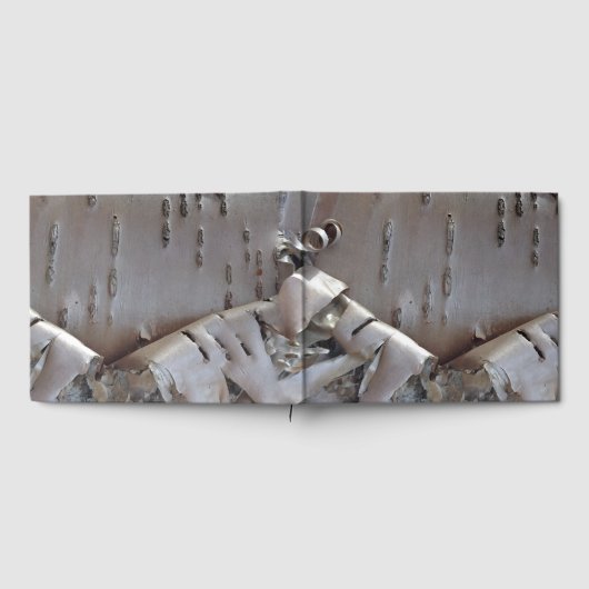 Curly Birch Bark Tree Rustic Guest Book ゲストブック (全面)