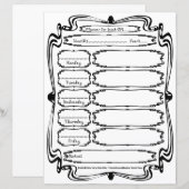 Curly Bracket Fabric Font 5 Day Weekly Planner (正面/裏面)