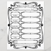 Curly Bracket Fabric Font 5 Day Weekly Planner (正面)