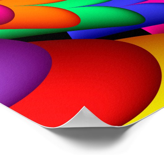 Curly Coil Rainbow Spiral Poster ポスター (角)