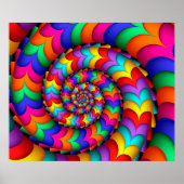 Curly Coil Rainbow Spiral Poster ポスター (正面)
