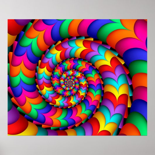 Curly Coil Rainbow Spiral Poster ポスター (正面)