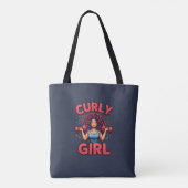 Curly Girl Hair Goals - Pink Navy Motivational Gym トートバッグ (裏面)