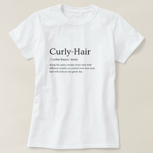 Curly Hair Definition Hair Types Graphic Tee Tシャツ (デザイン正面)