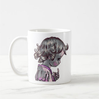 Curly Hair Girl mug  コーヒーマグカップ