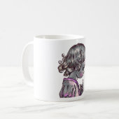 Curly Hair Girl mug コーヒーマグカップ (正面左)