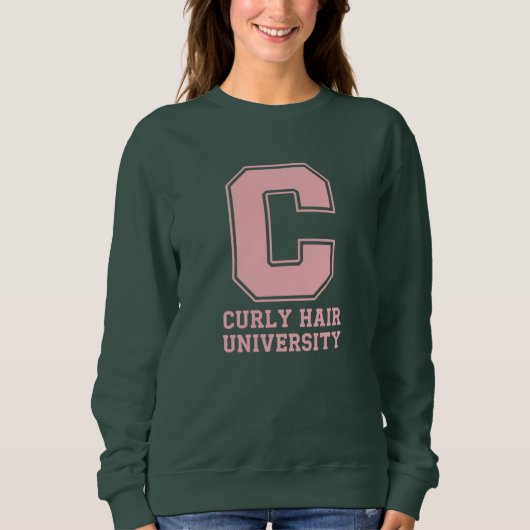 "Curly Hair University" Custom College Sweatshirt スウェットシャツ (正面)