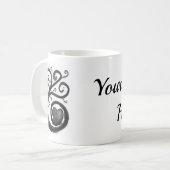 Curly Heart Ink Mug With Personalization コーヒーマグカップ (正面左)