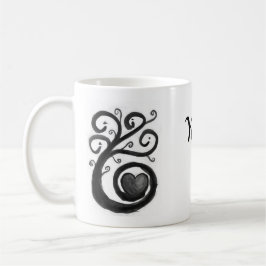 Curly Heart Ink Mug With Personalization コーヒーマグカップ