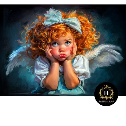 Curly Redhead Angel Girl Decoupage 薄葉紙