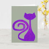 Curly-Tail Cat Greeting Cards カード (黄色い花)