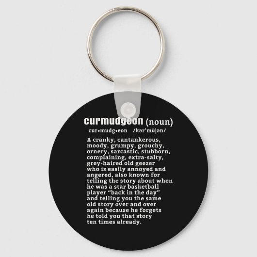 Curmdgeon (bysketbyll版)おもしろい高齢者 キーホルダー (正面)