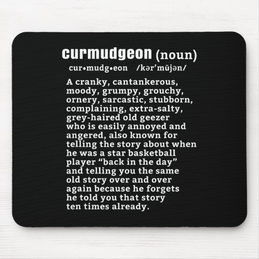 Curmdgeon （bysketbyll版）おもしろい高齢者 マウスパッド (正面)