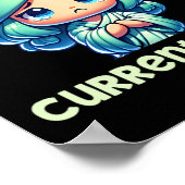 Current Mood - Kawaii Sad Lady Liberty Subtle Anti ポスター (角)