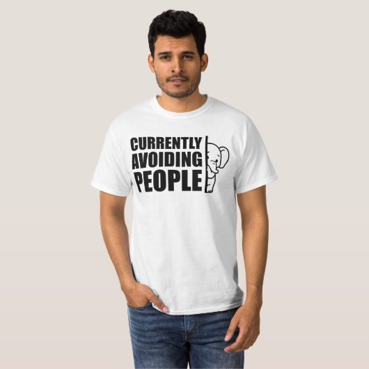 Currently Avoiding People Minimalist Introvert Tシャツ (正面フル)