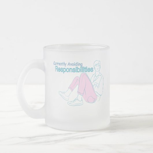Currently Avoiding Responsibilities | Funny Minima フロストグラスマグカップ (左)