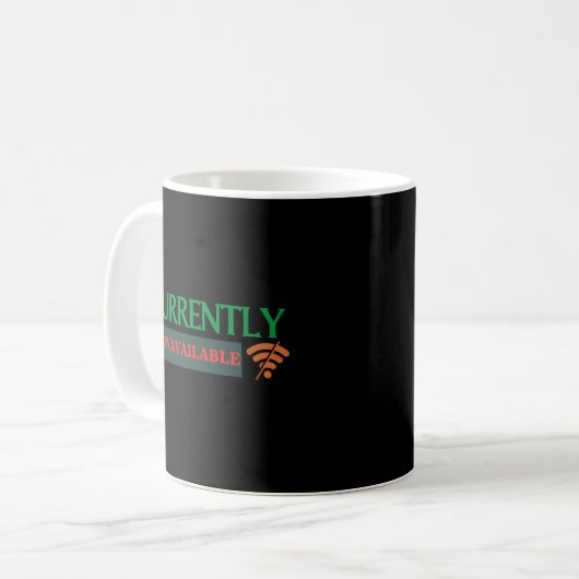 Currently Unavailable Funny WiFi Offline Coffee コーヒーマグカップ (正面左)