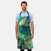 Currents of translucent hues, snaking metallic swi エプロン (着用した状態)