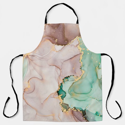 Currents of translucent hues, snaking metallic swi エプロン (正面)