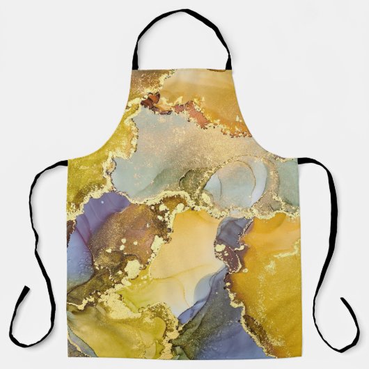 Currents of translucent hues, snaking metallic swi エプロン (正面)