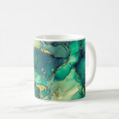 Currents of translucent hues, snaking metallic swi コーヒーマグカップ (正面右)