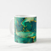 Currents of translucent hues, snaking metallic swi コーヒーマグカップ (正面左)