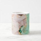 Currents of translucent hues, snaking metallic swi コーヒーマグカップ (中央)