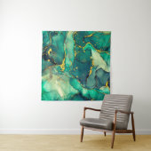 Currents of translucent hues, snaking metallic swi タペストリー (インサイチュ(横))