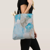 Currents of translucent hues, snaking metallic swi トートバッグ (クローズアップ)