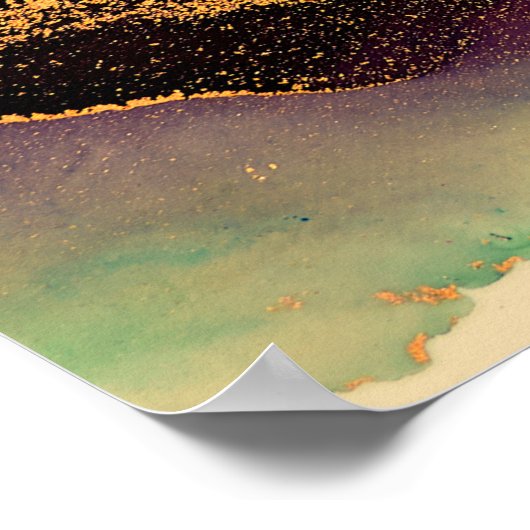 Currents of translucent hues, snaking metallic swi ポスター (角)