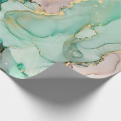 Currents of translucent hues, snaking metallic swi ラッピングペーパー (角)