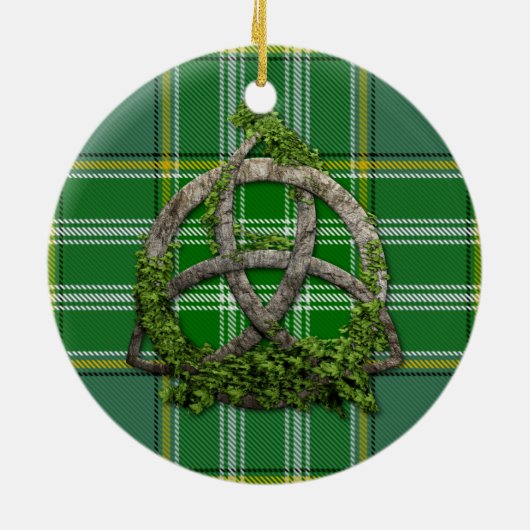Currieのタータンチェックおよびケルト族の三位一体の結び目 セラミックオーナメント (裏面)