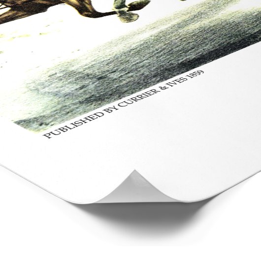 Currier & Ives Lithograph: The Sleigh Race ポスター (角)