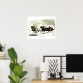 Currier & Ives Lithograph: The Sleigh Race ポスター (ホームオフィス)