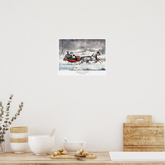 Currier & Ives - Poster -  THE ROAD, WINTER ポスター (キッチン)