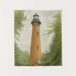 Currituck Beach Lighthouse Watercolor タペストリー