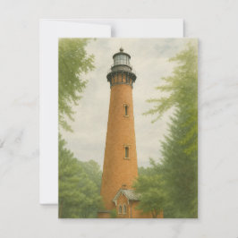 Currituck Beach Lighthouse Watercolor ノートカード