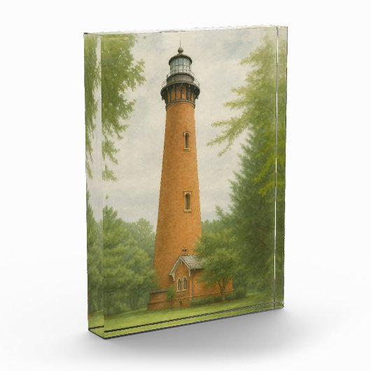 Currituck Beach Lighthouse Watercolor フォトブロック (左)