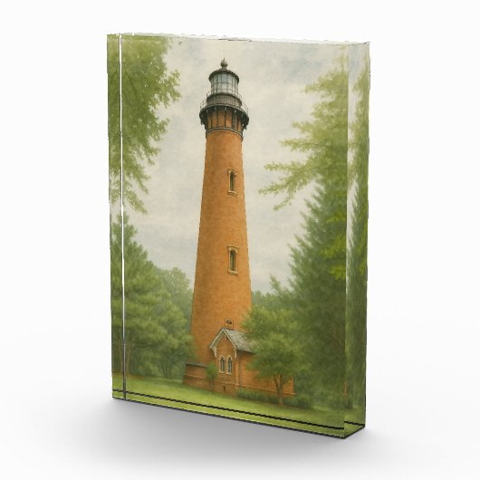 Currituck Beach Lighthouse Watercolor フォトブロック (右)