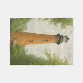 Currituck Beach Lighthouse Watercolor フリースブランケット (正面(横))