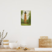Currituck Beach Lighthouse Watercolor ポスター (キッチン)
