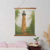 Currituck Beach Lighthouse Watercolor 吊り下げ型タペストリー (寝室)